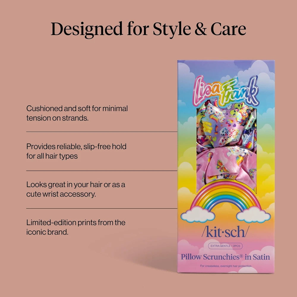 Lisa Frank Satin Hair Scrunchies