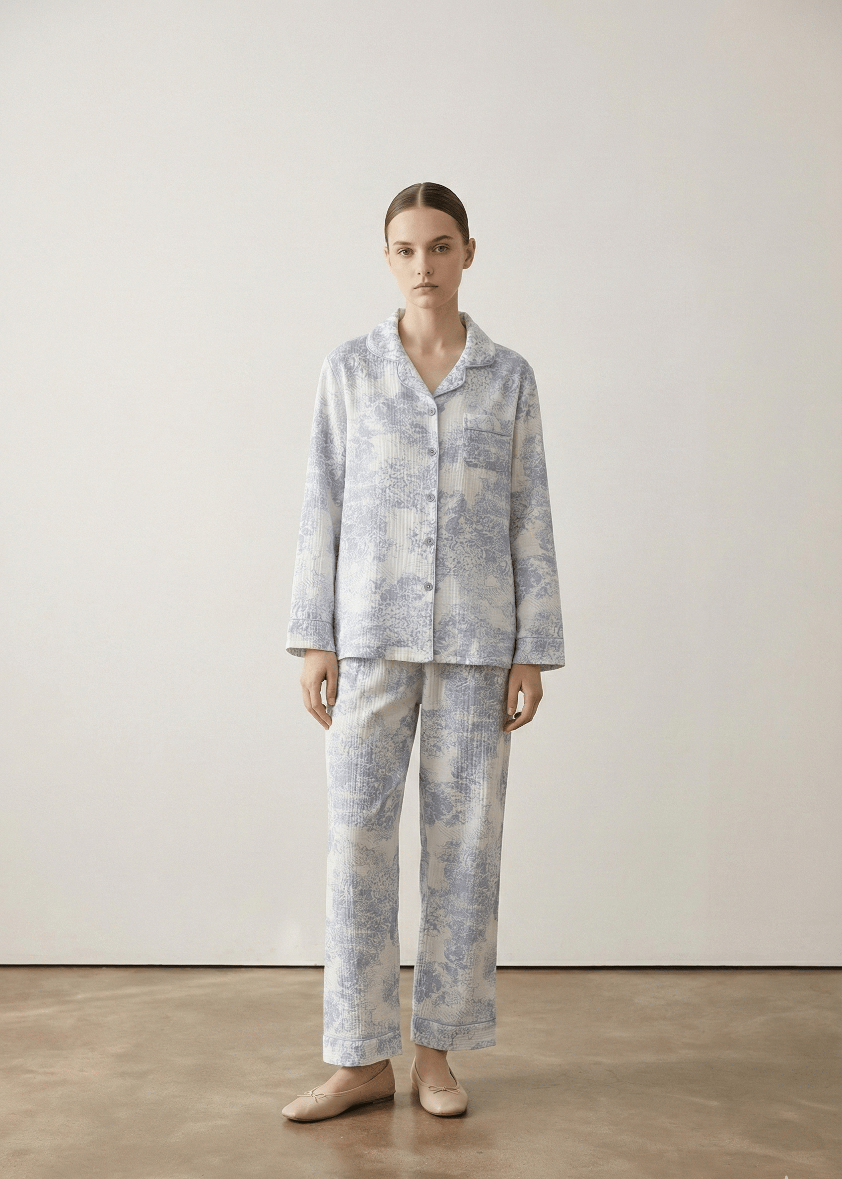 Blush Mist Cotton Pajama Set / Pink