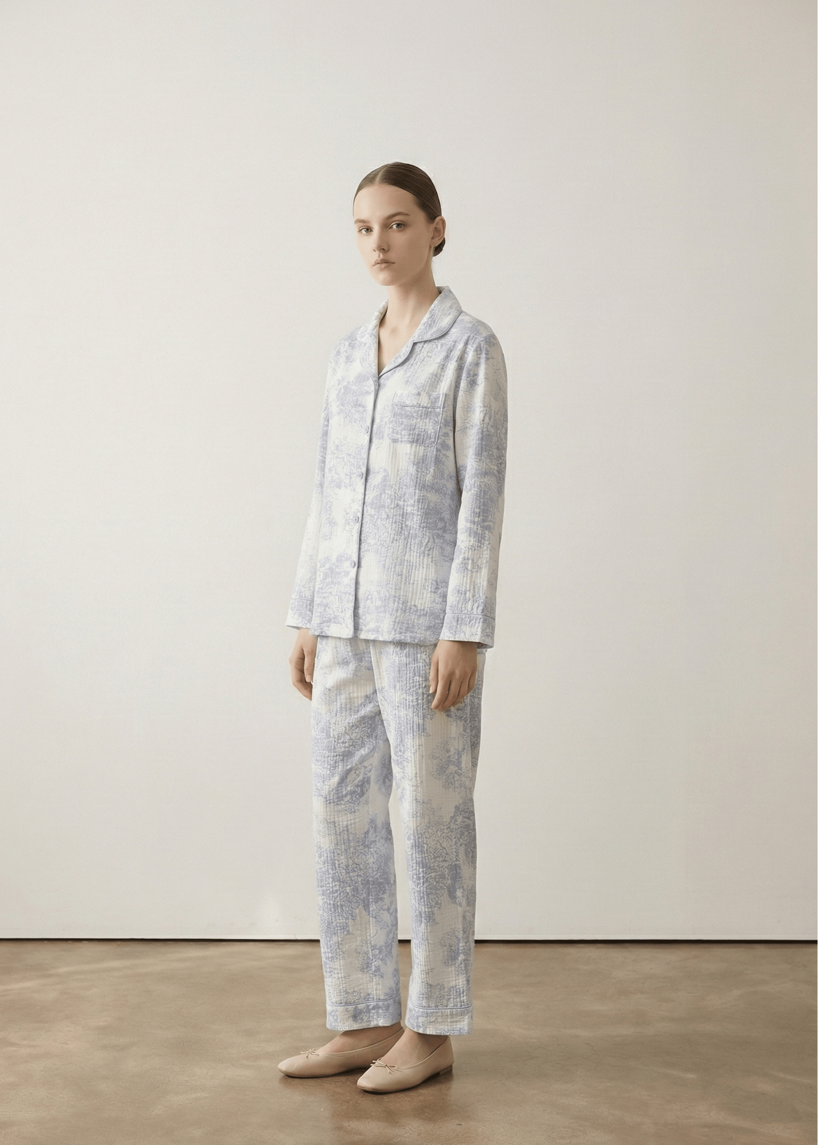 Blush Mist Cotton Pajama Set / Pink
