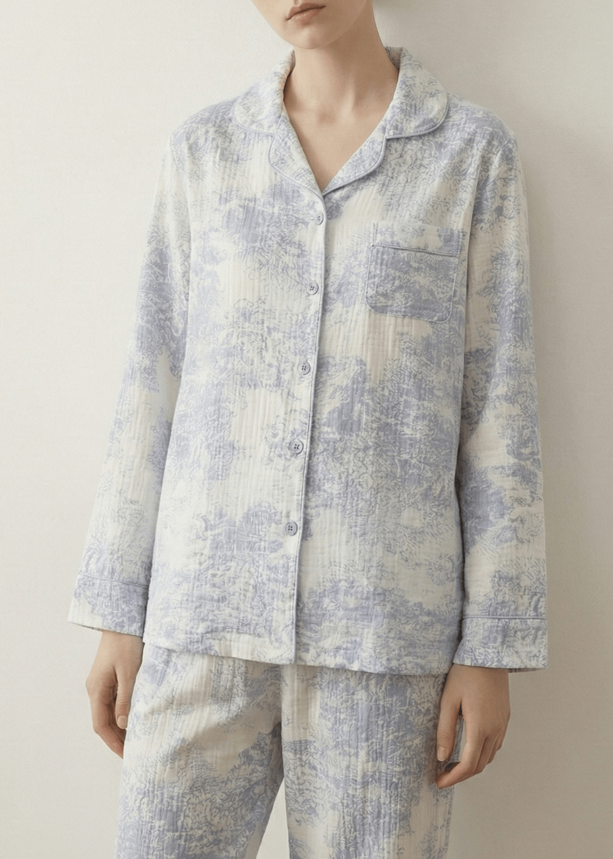 Blush Mist Cotton Pajama Set / Pink