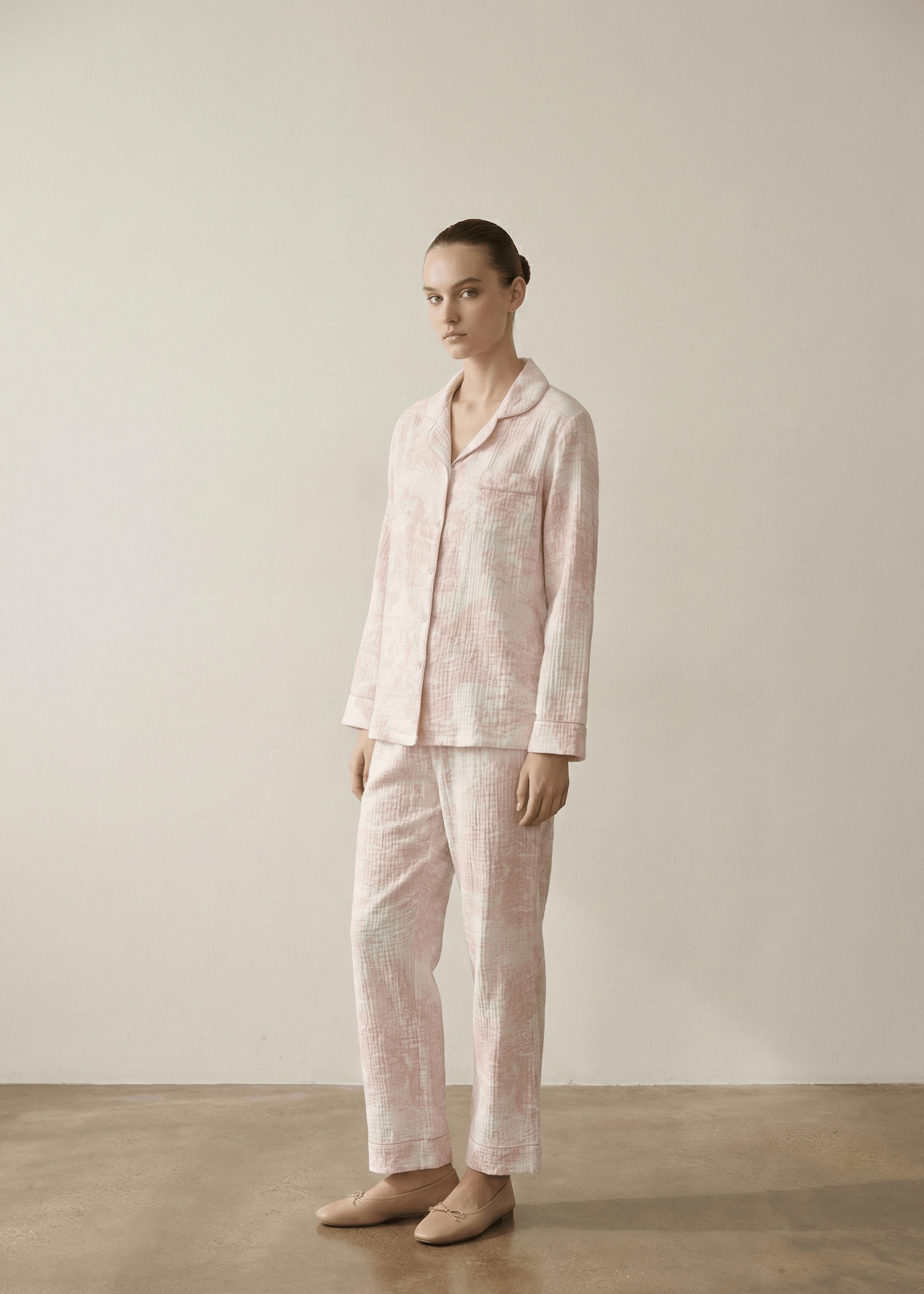 Blush Mist Cotton Pajama Set / Pink