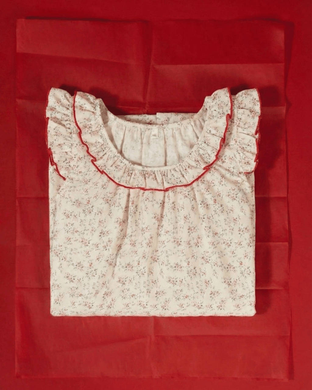 Floral Ruffle Lounge Pajamas Nightgown Dress / Beige