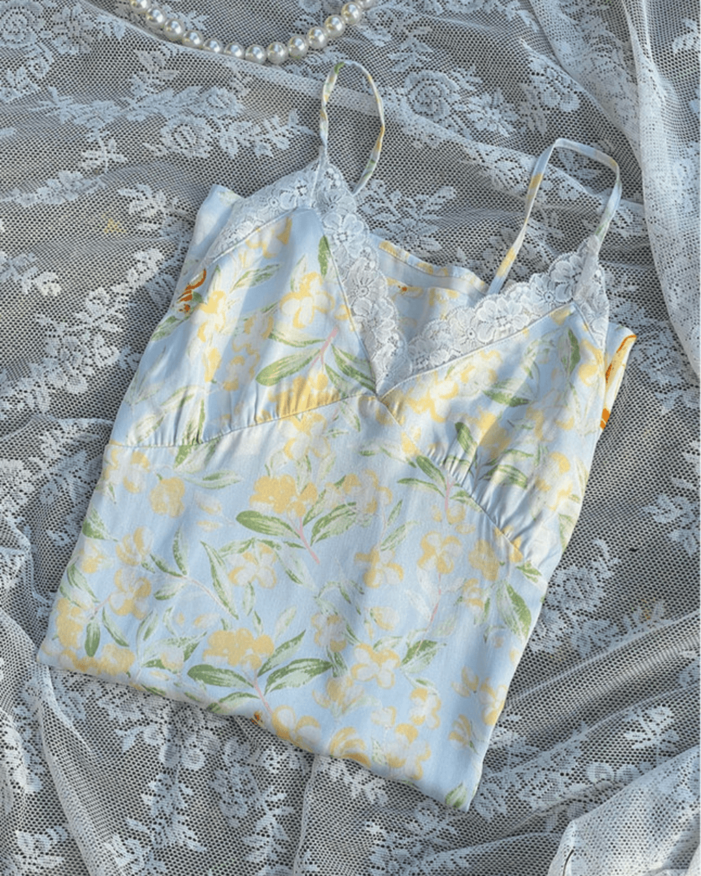 Fresh Floral Nightgown Pajama Dress / Pink Floral