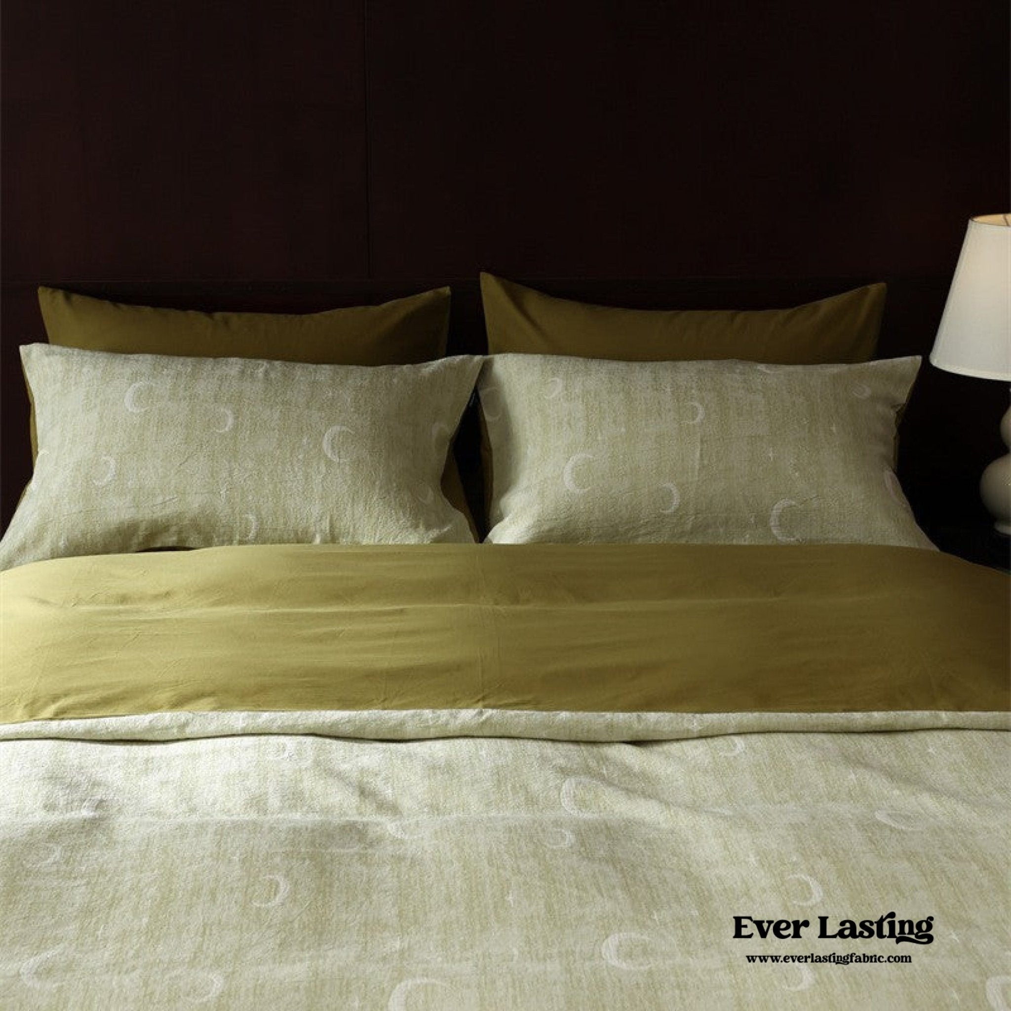 Lucien Silky Vintage Jacquard Bedding Set / Green