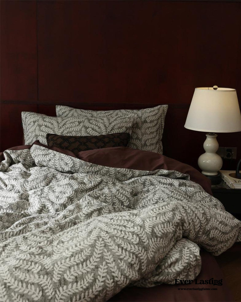 Lucien Silky Vintage Jacquard Bedding Set / Green