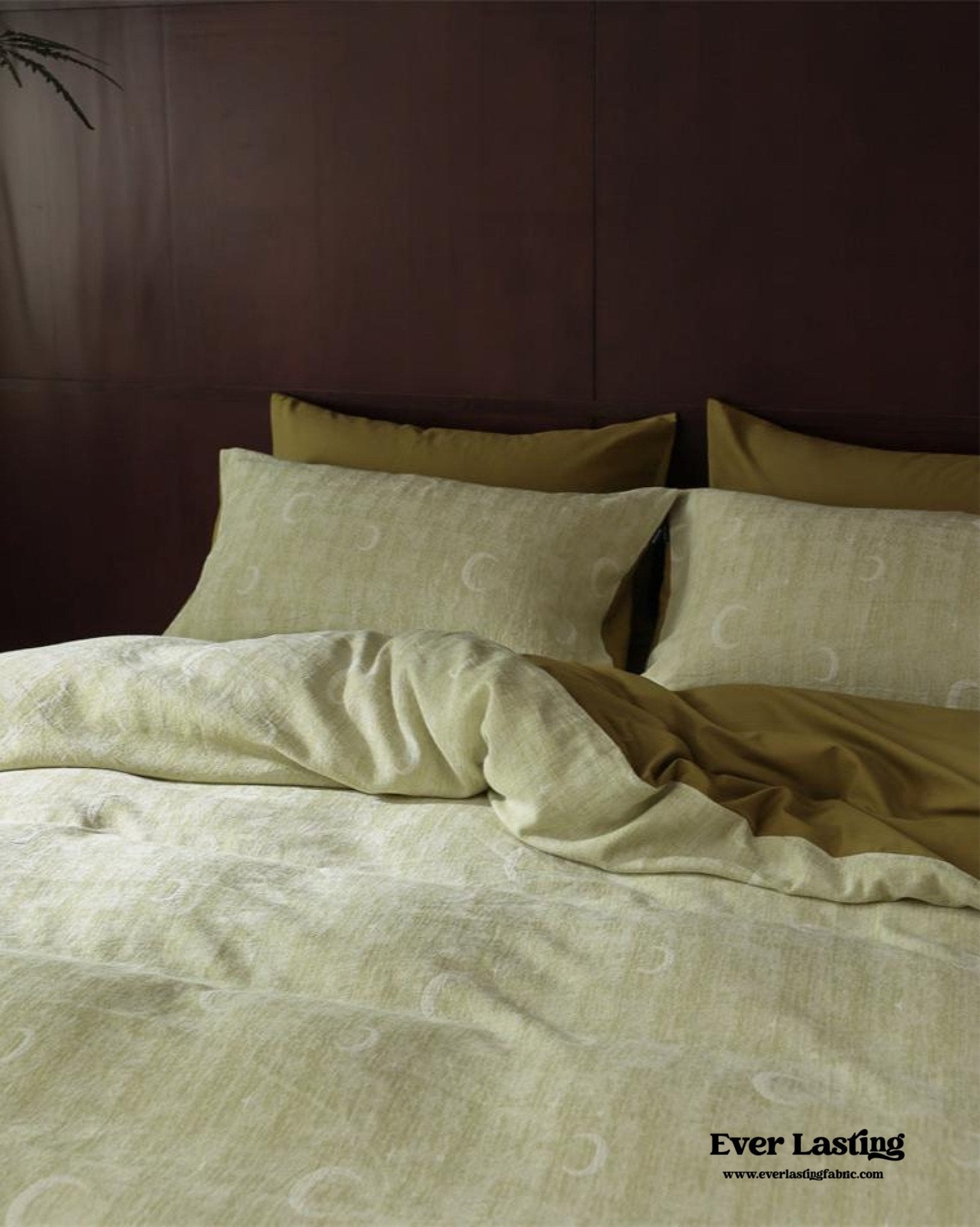Lucien Silky Vintage Jacquard Bedding Set / Green