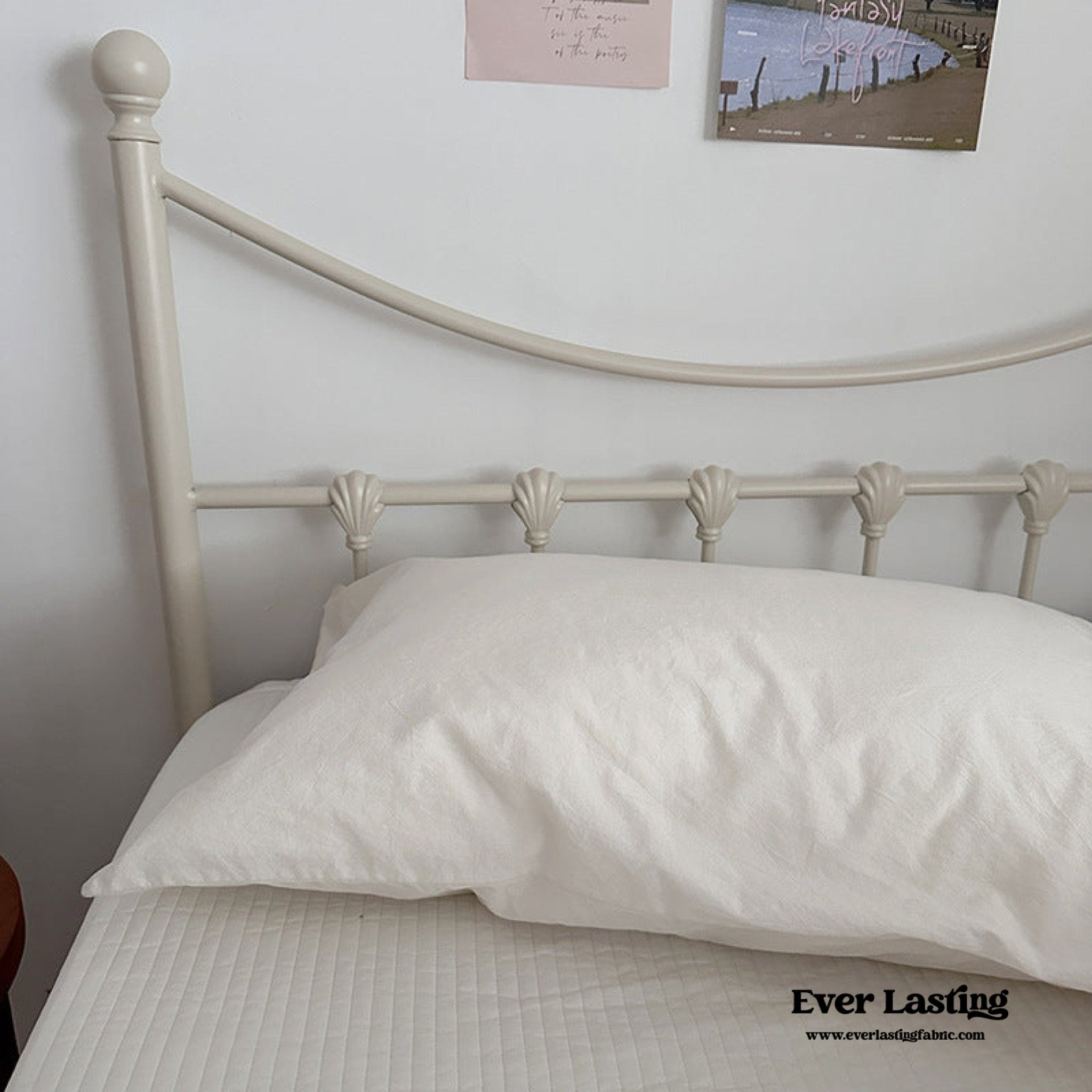 Muted Blush Cotton Pillowcase / Pink Striped