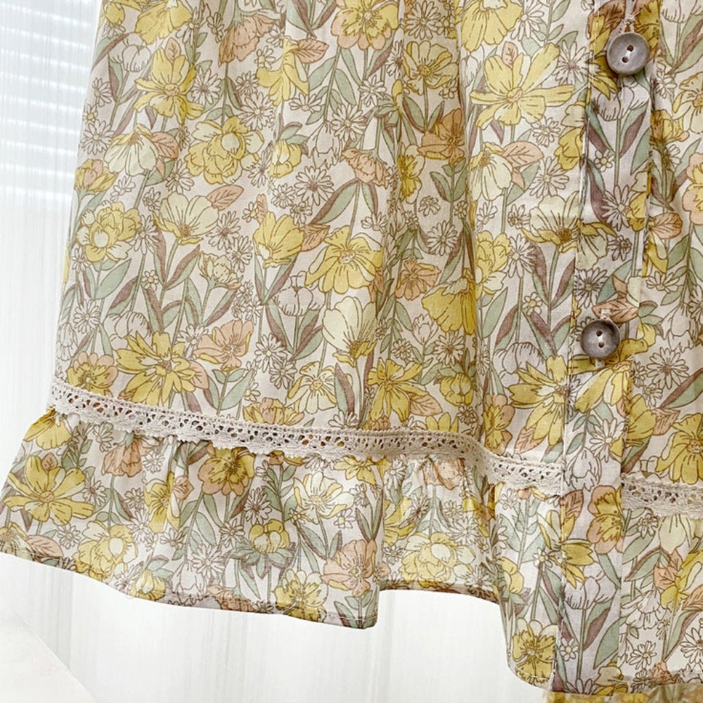 Rosie Cotton Floral Tank Pajama Set / Yellow